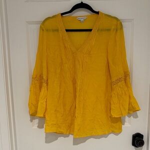 Counterparts Yellow Blouse with Lace Details